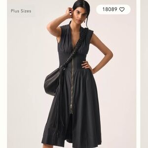 The Tommie Cap-Sleeve Smocked Front-Zip Shirt Dress